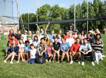 Large group of children posing for a photo - summer camp activities